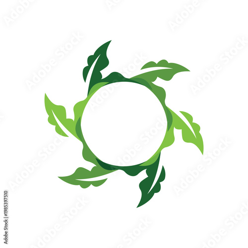 abstract circle leaf logo vector template illustration
