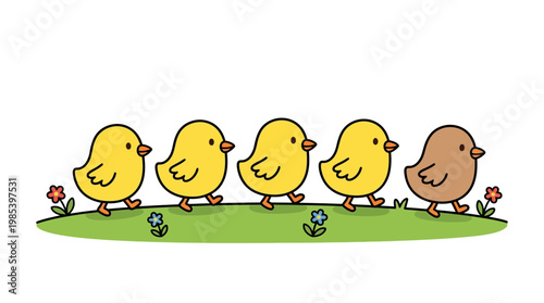 Find the different chick color learning game
