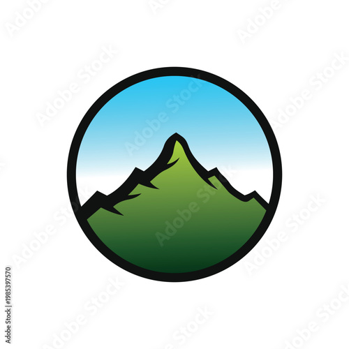 mountains peak logo design template illustration vector