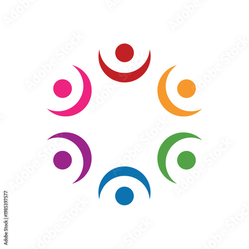 people logo design template illustration vector. teamwork