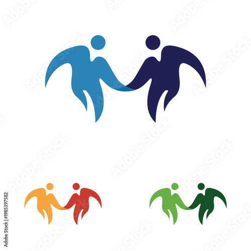 people logo design template illustration vector. partner