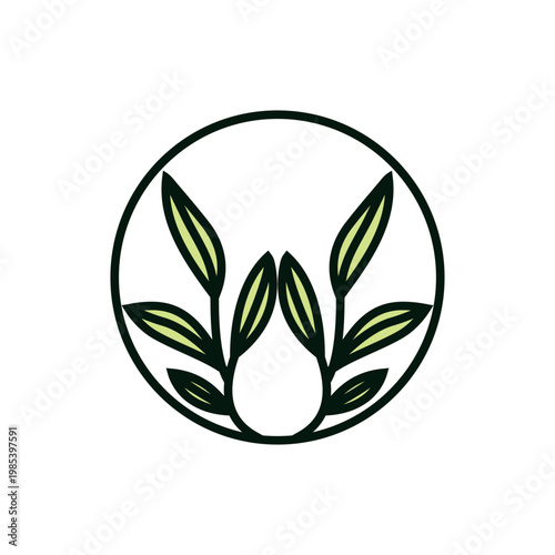 abstract circle leaf logo vector template illustration
