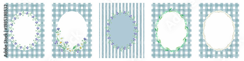 Set of rectangular simple frames in rustic watercolor style.
