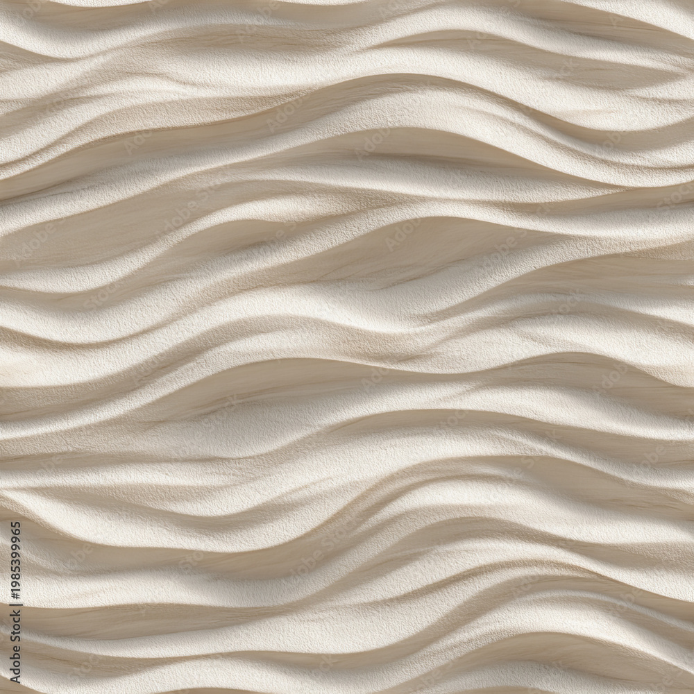 Fototapeta premium Sand ripple texture seamless pattern minimal with soft wave patterns and neutral tones. Clean and calming, perfect for wellness, spa, vacation travel and minimalist design backgrounds.