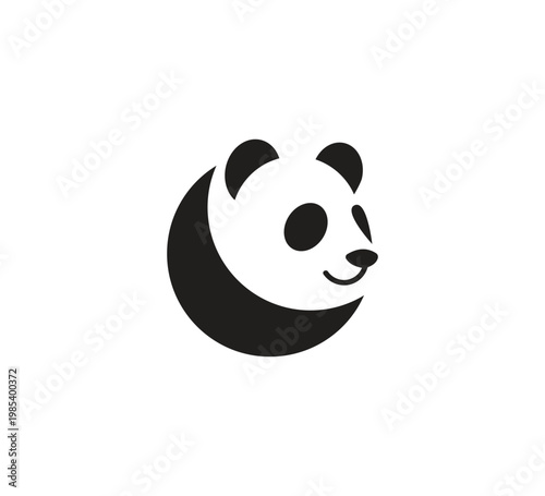 Animal Logo Panda Modern Minimalist Wildlife Vector Design