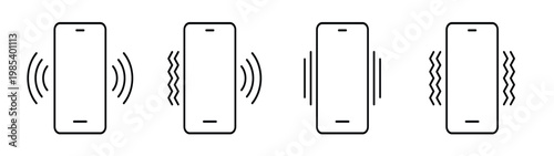 set of liner ring and vibration mode icon collection
