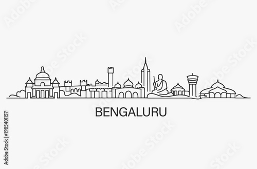 Flat Design one line without breaking the Bengaluru city.
