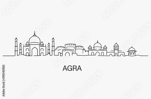 Flat Design one line without breaking the Agra city.