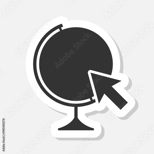 Go to web sign, Internet icon sticker isolated on gray background