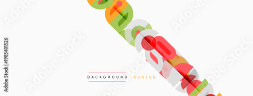Abstract geometric shapes create dynamic background. Diagonal lines, vibrant colors, modern design elements present. Minimalist aesthetic.