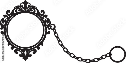 Illustration of Frame with Chain and Ring
