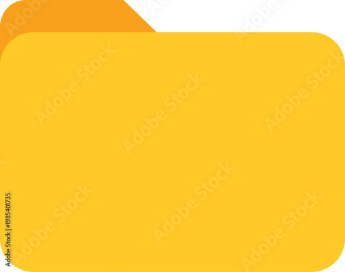 Yellow folder icon with a flat design and orange tab.