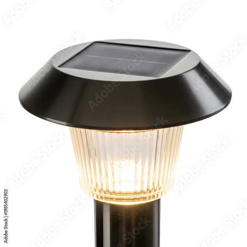 Solar powered garden light with transparent background