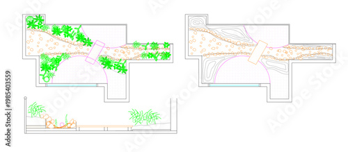 Top View Vector Icons of Trees and Plants for Floor Plan and Architectural Design Projects, Landscape Design, CAD	