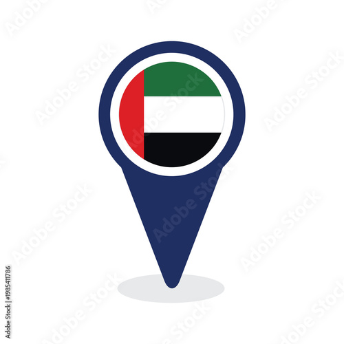 Map Pointer with united arab emirates flag