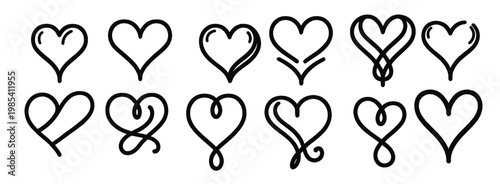  flat heart icon pack for weddings cards and gifts 