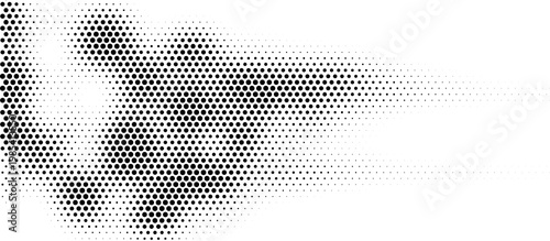 Set of halftone dots gradient pattern texture isolated on white background. Straight dotted spots using halftone circle dot raster texture. Vector blot half tone collection.