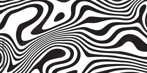 Illustration twisting whirl motion and 3D illusion in abstract op art striped lines pattern with artistic curvature and dynamic visual distortion, illustration art