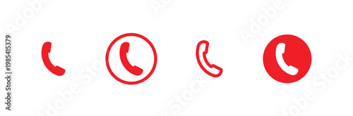  Phone icon in flat style. Vector call icon set. Phone icon button. cell phone icon in flat style. Hang up, decline, end, logo button set illustration.
