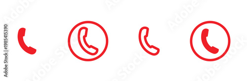  Phone icon in flat style. Vector call icon set. Phone icon button. cell phone icon in flat style. Hang up, decline, end, logo button set illustration.