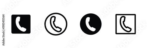 Telephone call sign. Contact icon phone mobile call. Contact us. Contact us symbol. Cell phone pictogram. Ringing phone icon set. Phone call icon set in black vector illustration.