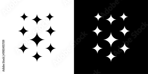 Celebration icon in solid fill style showing sparkle stars, representing festive mood, party, success, special events, achievements and joyful moments in UI design.