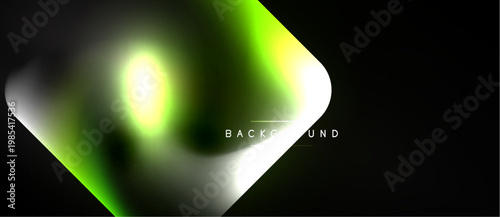 Abstract green blur, bright light effect. Dark background creates dynamic visual impact. Modern design element.
