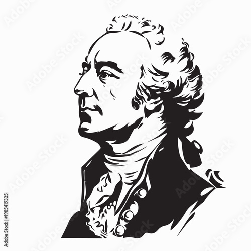 French Revolutionary Hero Vector Illustration On white Background