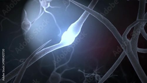 3d human brain with connected cable animation render. technology machine learning concept