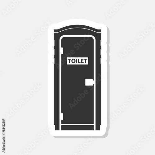 Portable toilet icon sticker isolated on gray background