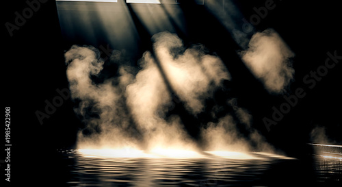 Wallpaper Mural Sun rays shining through clouds over water Torontodigital.ca