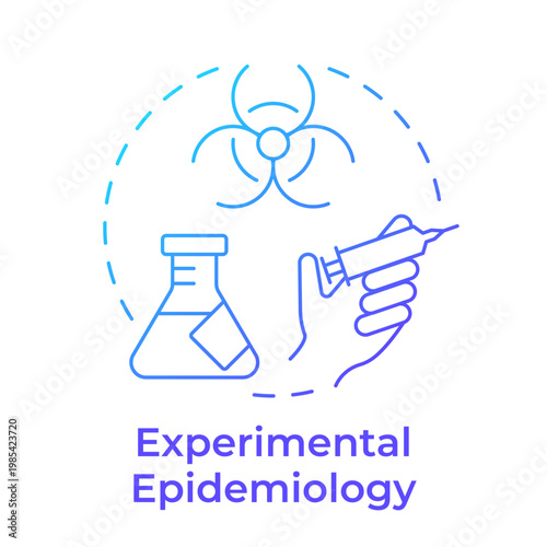 Experimental epidemiology blue gradient concept icon. Laboratory equipment. Infectious hazard. Round shape line illustration. Abstract idea. Graphic design. Easy to use in presentation, booklet