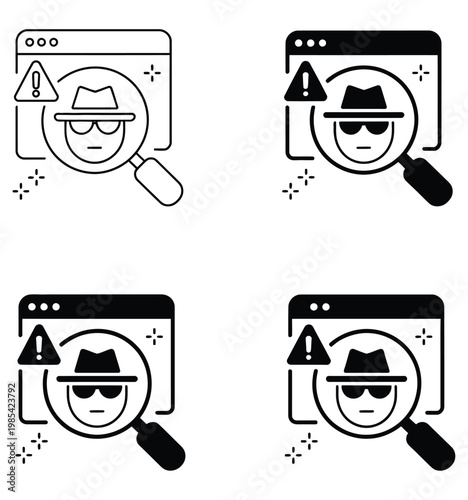 Fraud detection concept illustrating identification of suspicious activities indicating potential financial or system abuse, security monitoring symbols, risk analysis graphics, transaction alerts