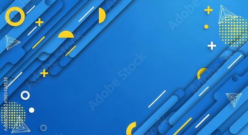 Modern abstract geometric blue background with diagonal shapes