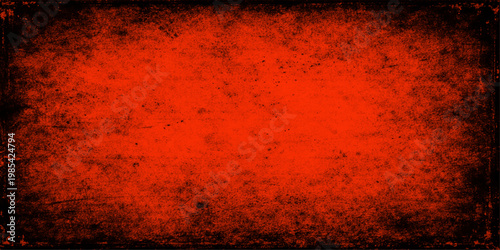 Abstract a deep, vivid red textured background with a grunge border, it evokes a sense of intensity and raw energy. Perfect for adding a touch of bold character.