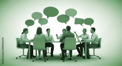 Diverse group of professionals engaged in a collaborative meeting discussion.