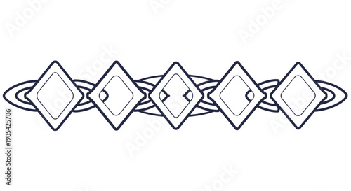 Elegant geometric pattern with diamond shapes and intricate lines