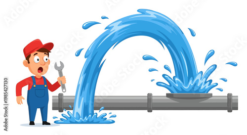 Plumber Shocked By Bursting Water Pipe Disaster.