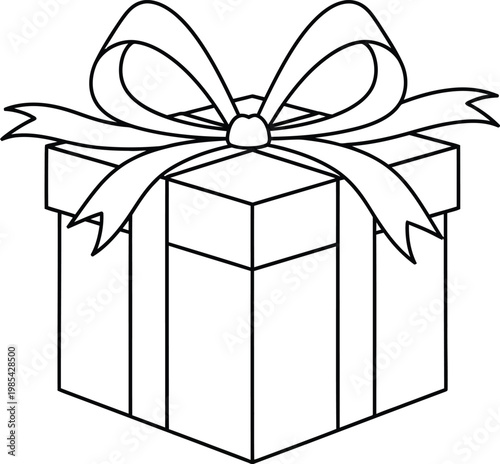 A beautifully wrapped gift box with a ribbon on transparent background
