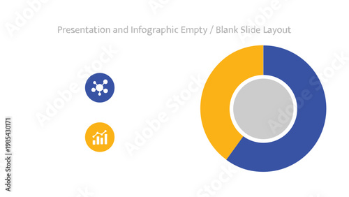Circular pie chart displaying data distribution alongside small illustrative icons