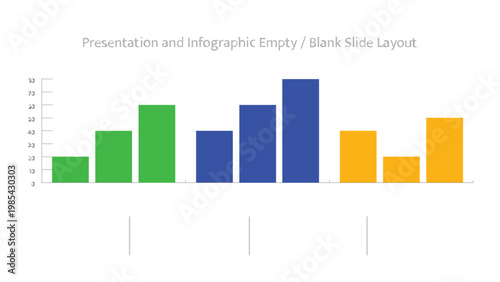 Colorful bar chart displaying data for business presentation on an empty white slide layout