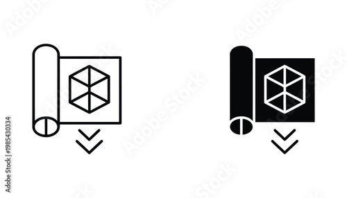 Blueprint Cube Design Schematic Blueprinting Design Engineering