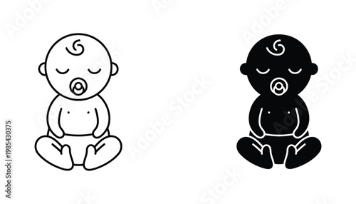 Baby Silhouette Pacifier Sitting Peaceful Calmness Commercial