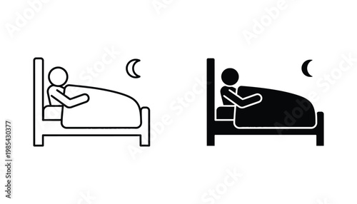 Bed Sleep Night Moon Icon