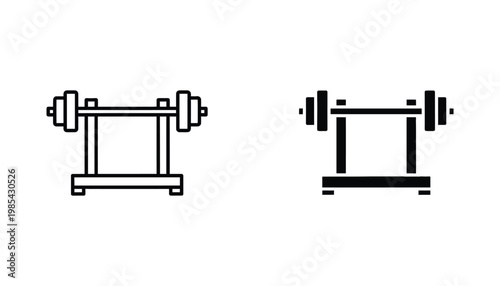 Barbell Rack Weightlifting Equipment Gym Icon