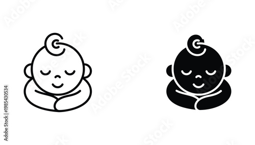 Baby Icon Sleeping Peaceful Newborn Child Love Parenthood Family Growth Concept