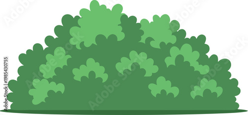 Green leafy bush illustration with natural shadows and clean, fresh look