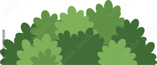 A dense green bush illustration, perfect for nature, garden, or landscaping projects