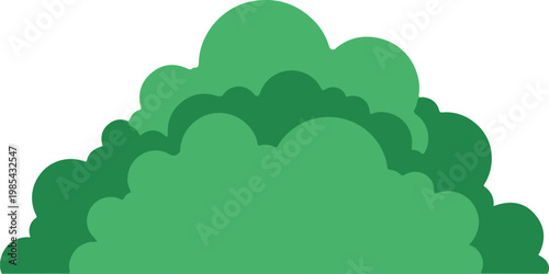 Green Bushy Plant Foliage Illustration Vector Graphic Nature Background Element