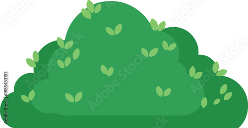 Green bush with leaves, vector illustration representing nature and vegetation, perfect for garden and outdoor themes